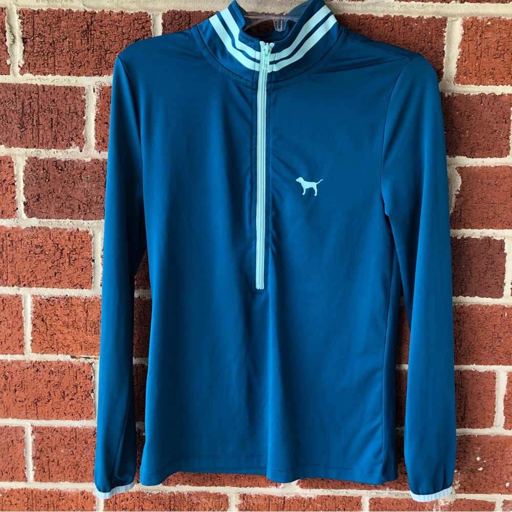 PINK V.S. Long Sleeve Quarter Zip Up Blue Size L —#009 - Picture 6 of 6